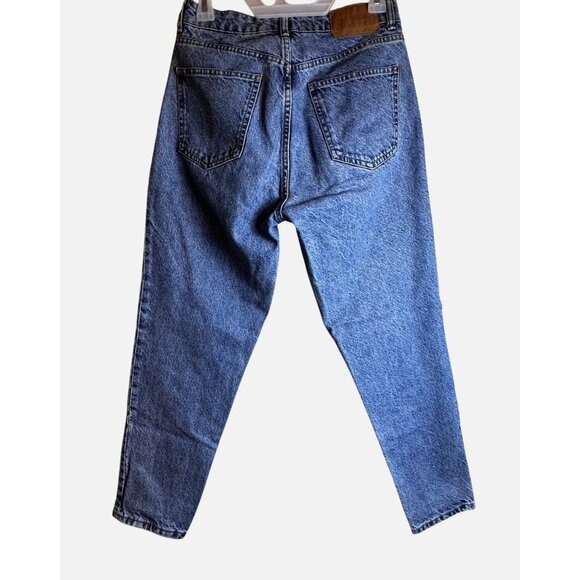 Zara Womens High-Waisted Tapered Blue Denim Jeans Sz 6 Y2K Minimalist Aesthetic - Picture 9 of 9